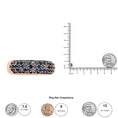 Load image into Gallery viewer, 18K Rose Gold Multi Row Blue Sapphire Domed Top Band Ring
