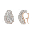 Load image into Gallery viewer, 18K Rose Gold 13 1/5 Cttw Micro-Pave Diamond Sculptural Design Statement Omega Back Earrings (G-H Color, SI1-SI2 Clarity)
