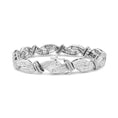 Load image into Gallery viewer, 14K White Gold 4.0 Cttw Invisble Set Princess-Cut Diamond Wave Style Link Bracelet (H-I Color, SI2-I1 Clarity) - 7"
