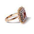 Load image into Gallery viewer, 14K Rose Gold 4 1/3 Cttw Fancy Color Rose Cut Diamond Triple Halo Cocktail Ring (Fancy Color, I1-I2 Clarity) - Size 7
