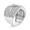 Load image into Gallery viewer, .925 Sterling Silver 2 3/8 Cttw Diamond Multi Row Overlay Band Ring ( J-K Color, I3 Clarity)
