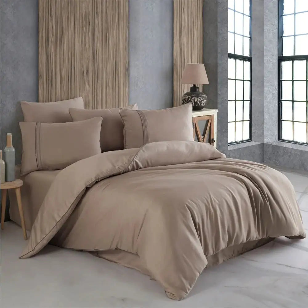 Hobby Modal Silk Double Bedlinen, Milk Coffee Color