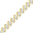 Load image into Gallery viewer, Yellow Plated Sterling Silver Round-Cut Diamond Bracelet (0.5 cttw, H-I Color, I2-I3 Clarity)
