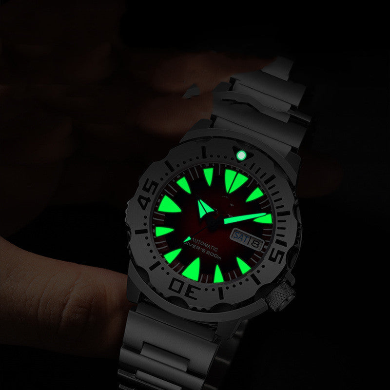 Men's Stainless Steel Luminous Waterproof Mechanical Action Watch