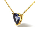 Load image into Gallery viewer, 14k Yellow Gold 3-Prong Martini Set Blue Tanzanite Trillion Solitaire 18" Pendant Necklace
