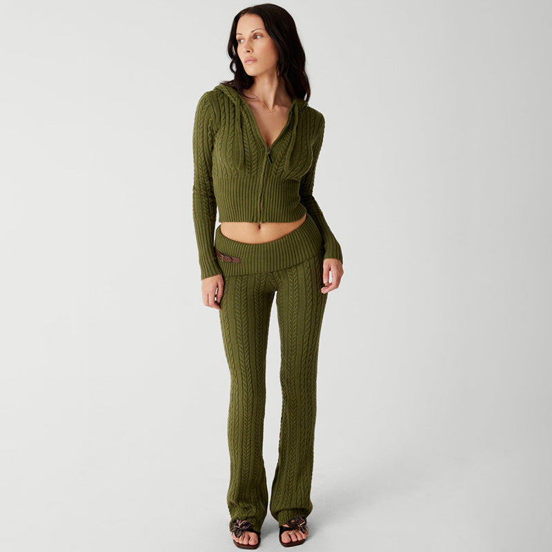 Flared knitted trainer suit