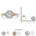 Load image into Gallery viewer, 14K Yellow and White Gold 1.00 Cttw Split Shank Halo Floral Diamond Engagement Ring ( I-J Color, I1-I2 Clarity)
