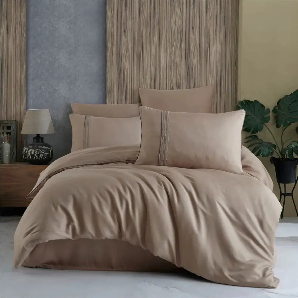 Hobby Modal Silk Double Bedlinen, Milk Coffee Color