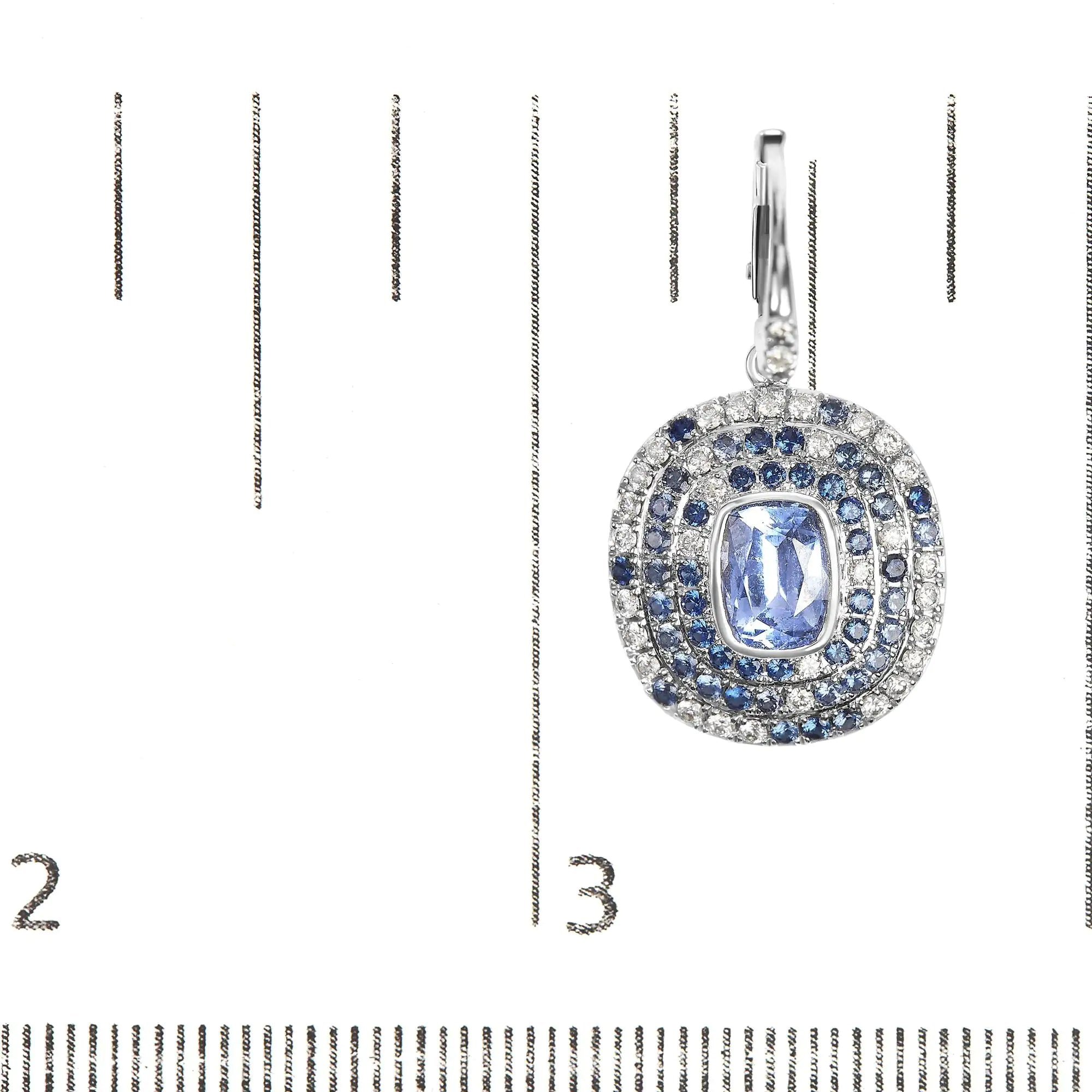 18K White Gold Natural Blue Sapphire and Diamond Scattered Halo Drop and Dangle Leverback Earrings (H-I Color, SI1-SI2 Clarity)