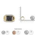 Load image into Gallery viewer, Men's 10K Yellow Gold 1 1/2 Cttw White and Black Treated Diamond Cluster Ring (Black / I-J Color, I2-I3 Clarity)
