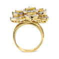 Load image into Gallery viewer, 14K Yellow Gold 8 1/10 Cttw Yellow Rose Cut Diamond Floral Petal Cocktail Ring (Yellow/I-J Color, I1-I2 Clarity) - Size 7
