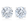 Load image into Gallery viewer, AGS Certified 14K White Gold 1.0 Cttw 4-Prong Set Brilliant Round-Cut Solitaire Diamond Push Back Stud Earrings (H-I Color, SI2-I1 Clarity)
