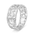 Load image into Gallery viewer, 18K White Gold 3 1/4 Cttw Pave Diamond Openwork Floral Filigree Swirl Bangle Cuff Bracelet (H-I Color, VS2-SI1 Clarity)
