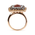 Load image into Gallery viewer, 14K Rose Gold 4 1/3 Cttw Fancy Color Rose Cut Diamond Triple Halo Cocktail Ring (Fancy Color, I1-I2 Clarity) - Size 7
