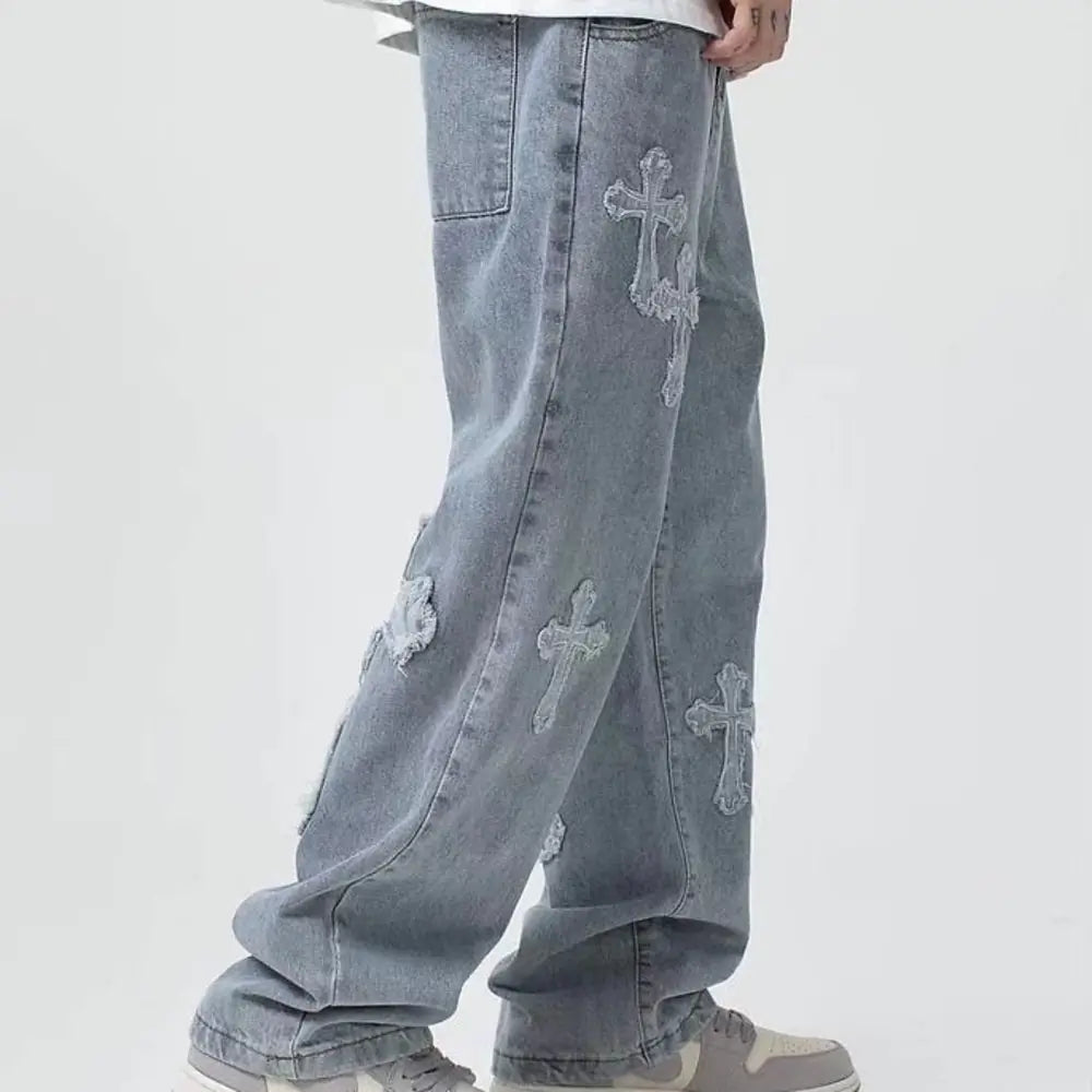 Cross Designer Low Rise Baggy Jeans