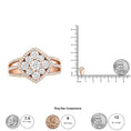 Load image into Gallery viewer, 18K Rose Gold 1 1/4 Cttw Diamond Halo Cluster Split Shank Ring Band (F-G Color, VS1-VS2 Clarity)
