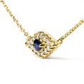 Load image into Gallery viewer, 10K Yellow Gold Blue Sapphire and Diamond Accented Evil Eye 18" Inch Pendant Necklace (H-I Color, I1-I2 Clarity)
